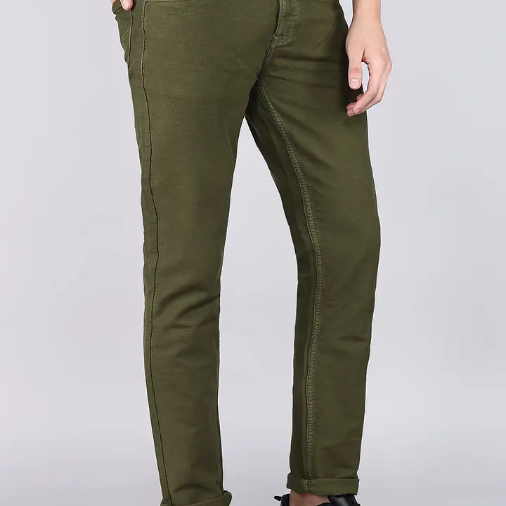 INTEGRITI Men Skinny Mid Rise Dark Green Jeans - Master