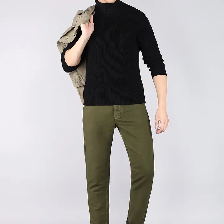 INTEGRITI Men Skinny Mid Rise Dark Green Jeans - Master