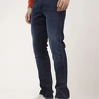 Wrangler Men Slim Low Rise Blue Jeans - Master