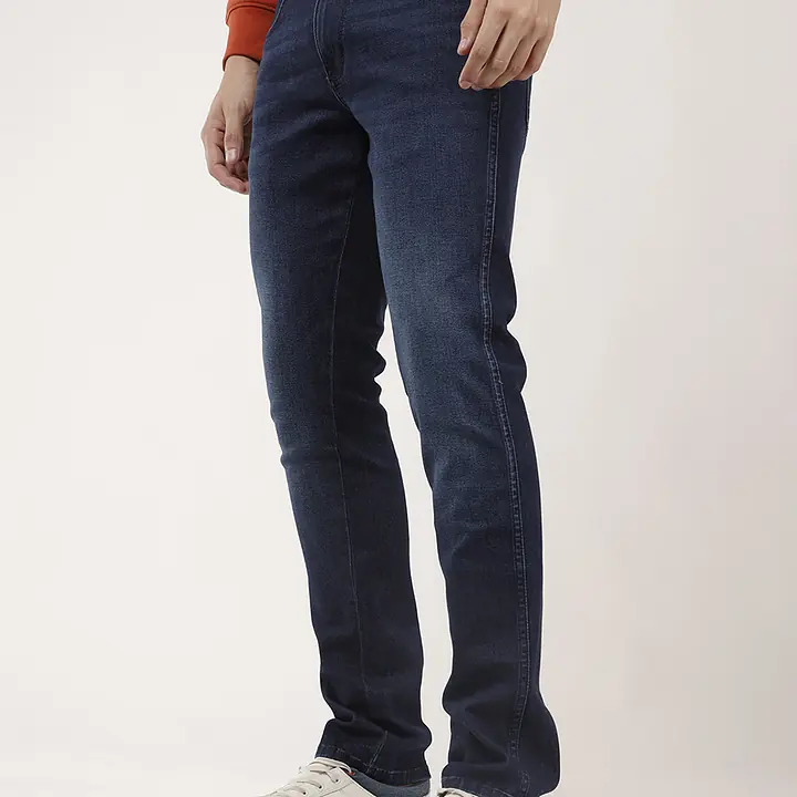 Wrangler Men Slim Low Rise Blue Jeans - Master