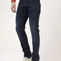 Wrangler Men Slim Low Rise Blue Jeans - Master