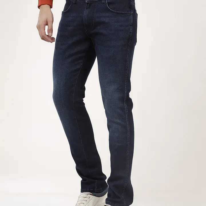 Wrangler Men Slim Low Rise Blue Jeans - Master