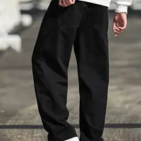 markview Men Loose Fit Mid Rise Black Jeans - Master