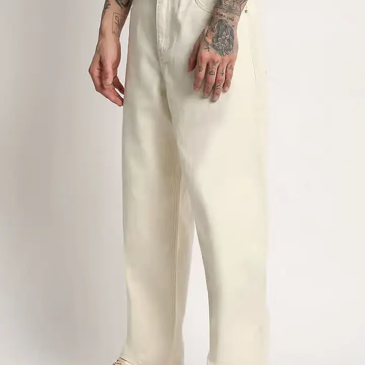 FADEVIELLE Men Straight Fit Mid Rise Beige Jeans - Master