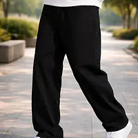 VYNTIQ Men Loose Fit Mid Rise Black Jeans - Master