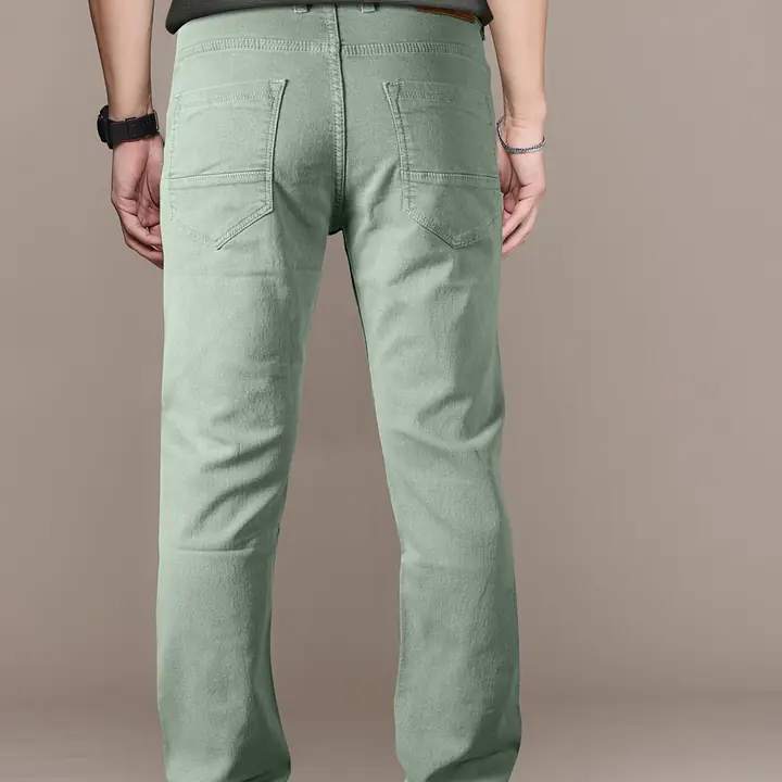 BASE-CROWD Men Regular Mid Rise Light Green Jeans - Master