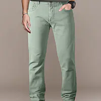 BASE-CROWD Men Regular Mid Rise Light Green Jeans - Master