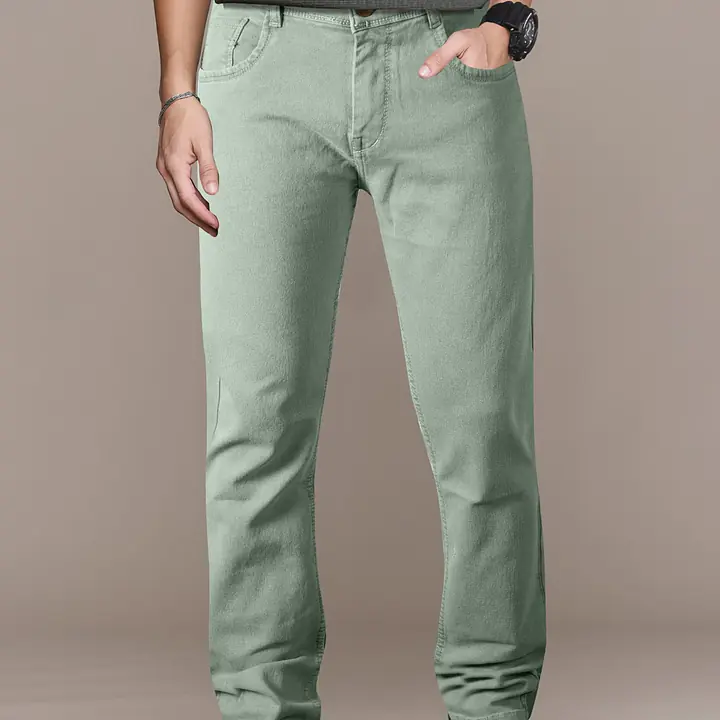 BASE-CROWD Men Regular Mid Rise Light Green Jeans - Master