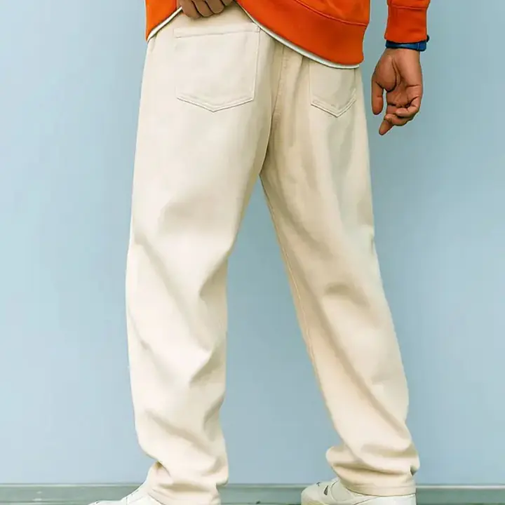 FADEVIELLE Men Straight Fit Mid Rise Beige Jeans - Master