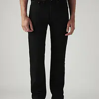 LEVI'S Men Straight Fit Mid Rise Black Jeans - Master